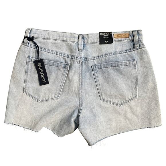 Blank NYC The Fulton Roll Up Frayed Hem Light Wash‎ Jean Shorts Size 29 - Picture 2 of 7